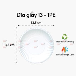 Dĩa giấy dùng 1 lần 13cm
