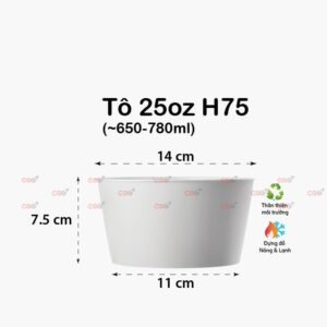 Tô giấy đựng bún phở 25oz