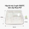 Hộp bã mía 3 ngăn nắp nhựa 1000TC