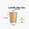 Ly giấy kraft 12oz