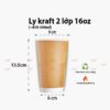 Ly giấy kraft 16oz