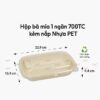 Hộp bã mía 1 ngăn 700ml nắp nhựa rời