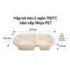 Hộp bã mía 2 ngăn 750ml nắp nhựa rời
