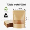 Túi zip giấy kraft 500gr
