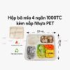 Hộp bã mía 4 ngăn nắp rời 1000TC