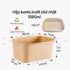 Hộp bento chữ nhật kraft 1000ml