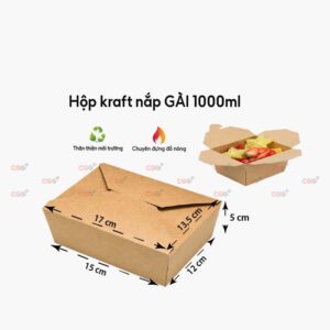 Hộp giấy kraft nắp gài 1000ml