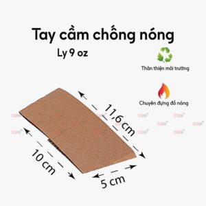 Tay cầm chống nóng ly 9oz