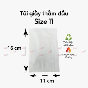 Túi giấy thấm dầu trắng Size 11