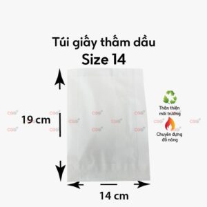 Túi giấy thấm dầu trắng Size 14