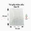 Túi giấy thấm dầu trắng Size 15