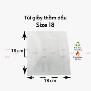 Túi giấy thấm dầu trắng Size 18