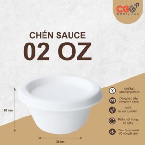 Chén gia vị kèm nắp Bã mía 2oz