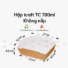 Hộp giấy kraft không nắp 700ml