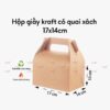 Hộp giấy kraft có quai xách 17x14cm