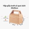 Hộp giấy kraft có quai xách 20x10cm