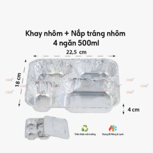 Khay nhôm 4 ngăn 500ml