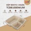 Hộp 3 ngăn Năp PET 1000ml