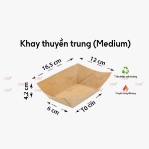 Khay thuyền giấy trung