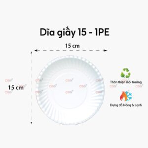 Dĩa giấy 15cm 1PE