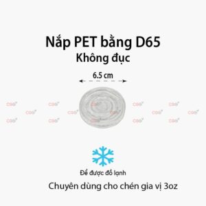 Nắp nhựa PET D65 Không lỗ