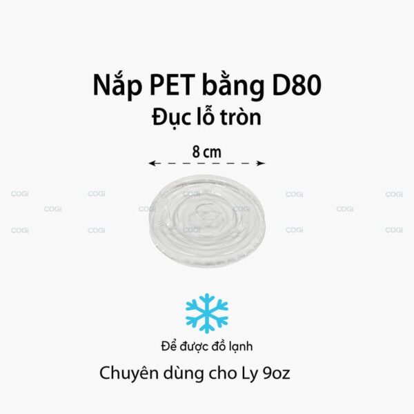 Nắp nhựa PET bằng D80