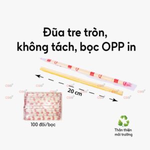 Đũa tre tròn bọc OPP in ngẫu nhiên