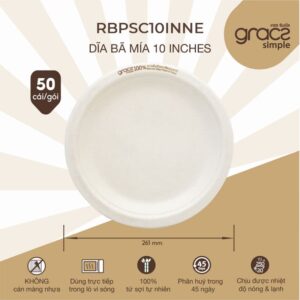 Dĩa bã mía tròn 1 ngăn 10 inches